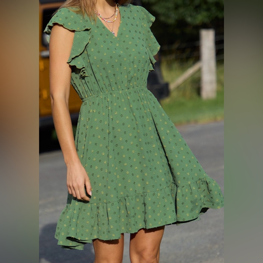 Cupshe Green Flutter Sleeve Sundress